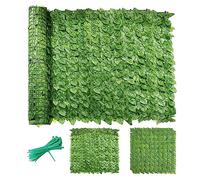 Panel de seto artificial expandible para balcón, resistente a los rayos UV, para valla de jardín, decoración al aire libre, 1 x 15 m, color: verde