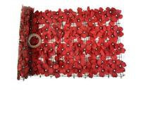 Panel de seto de flores artificiales con flores rosadas, pantalla de valla de jardín resistente a los rayos UV para cubierta de pared de privacidad al aire libre, barrera curvada para patio (rojo)