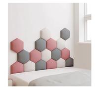 Panel de tapicería hexagonal 3D para decoración de pared, paquete de 17 paneles de pared autoadhesivos para cabecero de cama, diseño anticolisión, 120 x 70 cm (color: A)
