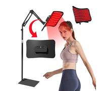 Panel de terapia de luz roja con soporte de suelo extraíble 2 en 1 y base de escritorio, rojo de 660 nm y infrarrojo cercano de 850 nm, dispositivo corporal doméstico + gafas de seguridad