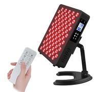 Panel de terapia de luz roja para cara y cuerpo, 630/660/810/850 nm, 4 longitudes de onda, dispositivo de luz roja infrarroja cercana con 70 LED de doble chip, temporizador y soporte, para mejorar el