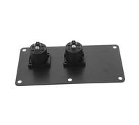 Panel de Terminales de Altavoz Doble 4 Pines Xlr 147x75 Mm Negro | Aleación de Aluminio, para Audio en Escenario y Proyectos de Gran Formato, Placa Trasera de Caja Montaje Profesional