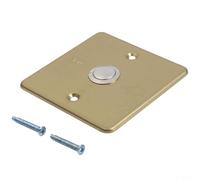 Panel de timbre de acero inoxidable de 86 x 86 mm, placa en blanco con botón de timbre de pared de montaje empotrado, interruptor de timbre de entrada moderno para instalación doméstica o comercial