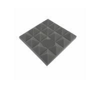Panel de tratamiento de absorción acústica piramidal de espuma insonorizada for estudio, 60 unidades, 250 x 250 x 50 mm, esponja protectora for azulejos. Para Coche, Estudio y Hogar(Grey)