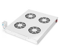 Panel de ventilación DIGITUS para armarios de 19'' de la serie varioFLEX, 4 x ventilador, termostato, gris (RAL 7035)