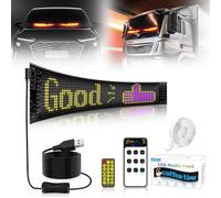 Panel de visualización LED, pantalla flexible programable, USB/conector, control por aplicación Bluetooth, panel RGB, resistente al agua, con mando a distancia (16 x 64 x 9,2 x 37,4 cm)