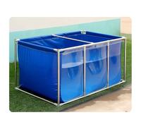 Panel de visualización transparente para acuario con válvula de drenaje, estanque de peces de lona de PVC con marco de acero, lona plegable para exteriores para la cría de peces y camarones