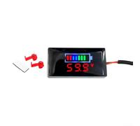 Panel de voltímetro digital con pantalla LED para pruebas de voltaje de 12 V a 150 V CC con alarma de sobretensión y subtensión adecuada para motocicletas y vehículos eléctricos (rojo)
