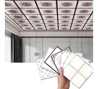 Panel Decorativo Pared y Techos Paneles de Techo Brillantes Despegables y Adhesivos, Azulejos Decorativos de Techo de Poliestireno con Textura de Mármol, Adhesivo de Pared Suspendido para Sala(G,5pcs)