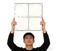 Panel Decorativo Pared y Techos Paneles de Techo de Espuma de PVC Autoadhesivos, 30 x 30 cm, Imitación Mármol, Impermeables y Fáciles de Instalar. Cubre Grietas y Manchas(D,20pcs)