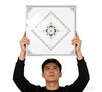 Panel Decorativo Pared y Techos Paneles de Techo de Espuma de PVC Autoadhesivos, 30 x 30 cm, Imitación Mármol, Impermeables y Fáciles de Instalar. Cubre Grietas y Manchas(C,40pcs)