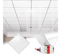 Panel Decorativo Pared y Techos Paneles de Techo de Espuma de PVC Blanco Autoadhesivos e Impermeables para Techos Suspendidos, Insonorizados, Que Cubren Grietas y Manchas para Decoración(5pcs)