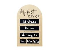 Panel del primer día de clases - 30,5 cm, reutilizable, 18 x 30 cm, ligero, hitos, cuadro fotográfico | Tablero de madera - para recuerdos y fotografía de los últimos días de la mañana
