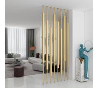 Panel divisor de habitación de 5 piezas de láminas de metal de 265 cm para el hogar, oficina, jardín y balcón, separada para una mayor privacidad