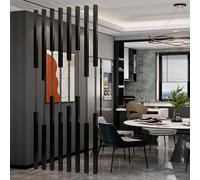Panel divisor de habitación, pantalla de privacidad para pared, listones de metal para decoración de entrada y oficina, separador de áreas versátil, 290 cm de altura