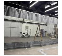 Panel divisor de puerta de lona industrial con ojales resistente al desgarro, impermeable, para talleres, 2,2 x 2,5 m, color gris
