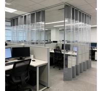 Panel divisor industrial impermeable para uso en interiores y exteriores, división de garaje de metal (550 cm de ancho x 305 cm de alto)