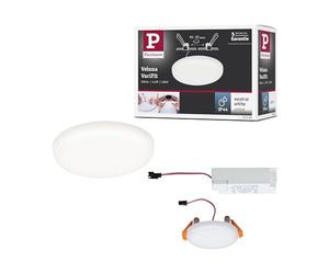 Panel empotrable LED Paulmann VariFit Veluna 4,5 W 4000 K satinado | Panel empotrable para techo y pared, IP44, iluminación uniforme de la estancia, 400 lm, conexión directa a 230 V