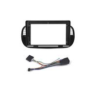 Panel Estéreo Coche para Fiat 500 2007-2015 Marco para Panel Audio Estéreo Radio Consola Central Soporte Bisel Placa Frontal(Black Cable canbus)