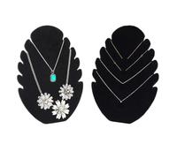 Panel Expositor Collares Caballete organizador de terciopelo con soporte negro, for collares, colgante joyería, expositor cadena, exhibición for alta calidad(2PCS black)