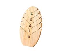 Panel Expositor Collares Soporte de exhibición collar madera, tableros mesa for joyería/collar, joyería ovalados desmontables(Wood S 11.5 * 21.8cm)