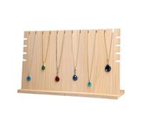 Panel Expositor Collares Soporte de exhibición collares joyería madera, collar colgante, brazalete mano largo, estante, adornos almacenamiento(L Light Color)