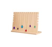 Panel Expositor Collares Soporte de exhibición collares joyería madera, collar colgante, brazalete mano largo, estante, adornos almacenamiento(M Light Color)