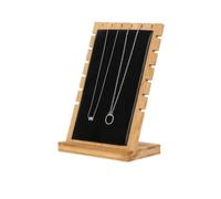 Panel Expositor Collares Soporte for presentación de joyería bambú, cuero PU, 17,5x9,5x25,5 cm, soporte for collar, cadena colgante, pulsera, tablero organizador(Black)