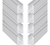 Panel fijo de ducha con canal en U para vidrio de 10 mm, perfil de montaje en suelo, inserto de puerta de partición de baño, paquete de 10 unidades, color plateado