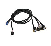 Panel frontal de 60 cm para carcasa USB 3.0 + USB 3.0, puerto de alta definición, placa de E/S, cable interno, concentrador, gestión de cables