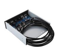 Panel frontal de audio HD, panel frontal USB, interfaces de audio HD de aleación de aluminio de 4.8 Gbps para la oficina en el hogar Conector tipo A estándar de doble puerto