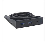 Panel frontal de bahía de disquete de escritorio de 3,5 pulgadas con dos conectores USB 3.0 tipo A y tipo C de 20 Gbps para carcasa de PC.