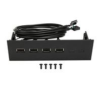 Panel frontal de concentrador USB 2.0 de 5,25 pulgadas Panel frontal de unidad óptica multifuncional de 4 puertos de 19 pines para caja de computadora de escritorio Construcción