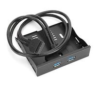 Panel Frontal de Disquete Bahía de Disquete de 3,5 Pulgadas a 2 Interfaces USB3.0 para Carga y Transmisión de Datos Rápidas, Cables USB de Expansión del Panel Frontal de Disquete