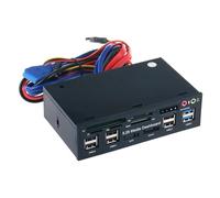 Panel Frontal Multimedia de Dashboard PC con Lector Tarjetas Interno Puerto eSATA y concentrador USB 3 0 multifunción para Memoria SD MS CF TF M2 MMC Ajusta a bahía 5 25