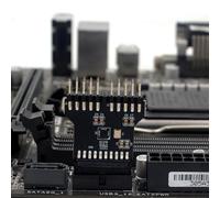 Panel Frontal USB 2.0 - Adaptador USB 3.0 19 Pin A Doble USB 2.0 9 Pin para Panel Frontal - Conector para HUB, Multiplicador De Puertos, Extensión Plug and Play Sin Controlador
