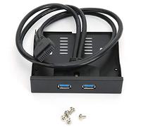 Panel Frontal USB 3.0, bahía de Disquete de 3,5 Pulgadas, concentrador USB 3.0 de 2 Puertos y 19 Pines, Panel de expansión de Unidad de Disquete Frontal con Cable de 23,2 Pulgadas