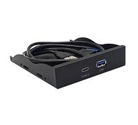 Panel frontal USB 3.0 de 2 puertos de 5 Gbps + hub tipo C para instalación de disco duro de chasis de computadora de 5.25 pulgadas