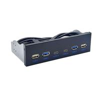 Panel frontal USB 3.0 para escritorio de 5.25 pulgadas CD-ROM Drive Bay USB 3.0/3.2 19 pines USB 2.0 de 9 pines a 2 USB tipo C + 2 USB 3.0 + 2 x 2.0 USB 3.0/3.2 de 19 pines