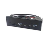 Panel frontal USB 3.2 Gen1 de 5.25 pulgadas con ranuras para tarjetas de memoria y adaptador de auriculares doble USB 3.0 + puerto tipo C