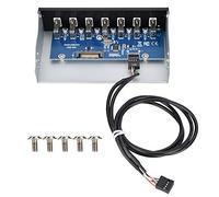 Panel Frontal USB, 5.25 Panel de Caja de concentrador USB Frontal Interno Panel de 7 Puertos USB2.0 Transmisión de Datos sin pérdida Panel de Unidad de concentrador USB para Caja