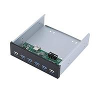 Panel Frontal USB ASHATA, Interfaz de 19 Pines a 6 (4 * USB3.0 + 2 * USB2.0) Hub USB metálico del Panel Frontal, Hub USB 3.0 de Alta Velocidad Panel Frontal USB 3.0, Plug and Play