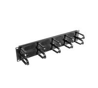 Lanberg Organizador de cables AK-1204-B 19 panel cepillado 5 soportes de plástico Tipo B 2U Negro