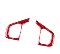 Panel Interior Coche Embellecedor Marco Botón Para Volante Coche Adhesivo Fibra Carbono Suave Para Clio 4 (2013-2018 LHD RHD) Coche Interior Adhesivo(Button Red Carbon)