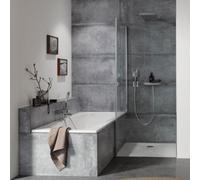 Panel lateral HSK Aperto acortado a puerta con bisagras, con bisagras a la izquierda, dimensiones: 80,0 cm x 200,0 cm, 2831080-L-41-50edelglas, Cabinas de ducha: Aspecto cromado: ESG transparente con