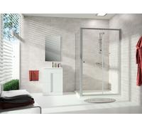 Panel lateral HÜPPE Alpha 2, 900x2000mm, parcialmente enmarcado, A20511055375, Cabinas de ducha: Perfil color blanco ESG Privatima cristal con antiplaca