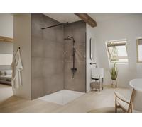 Panel lateral HÜPPE Seamlite de 4 esquinas, independiente, hecho a medida, anchura: 70-120 alto: 20-200 cm, vidrio de 8 mm, HS0281092381, Cabinas de ducha: Color de perfil plata cristal de alto brillo