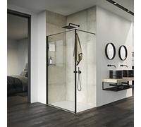 Panel lateral HÜPPE Select+ Frame, sencillo, travesaño, grosor de cristal 6mm, ancho 1200mm, SL0405069322, Cabinas de ducha: Color de perfil plata alto brillo ESG clear con ANTI-PLAQUE