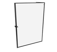 Panel lateral HÜPPE Select+ Frame, sencillo, travesaño, grosor de cristal 6mm, anchura 1400mm, SL040712331B, Cabinas de ducha: Color del perfil Cristal Black Edition ESG Marco negro con antiplaca
