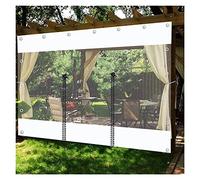 Panel lateral impermeable para exteriores con puerta, lona blanca transparente para patio, balcón y porche, lona resistente a la lluvia para privacidad y protección